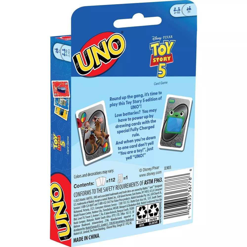 Uno Toy Story 5 Card Game