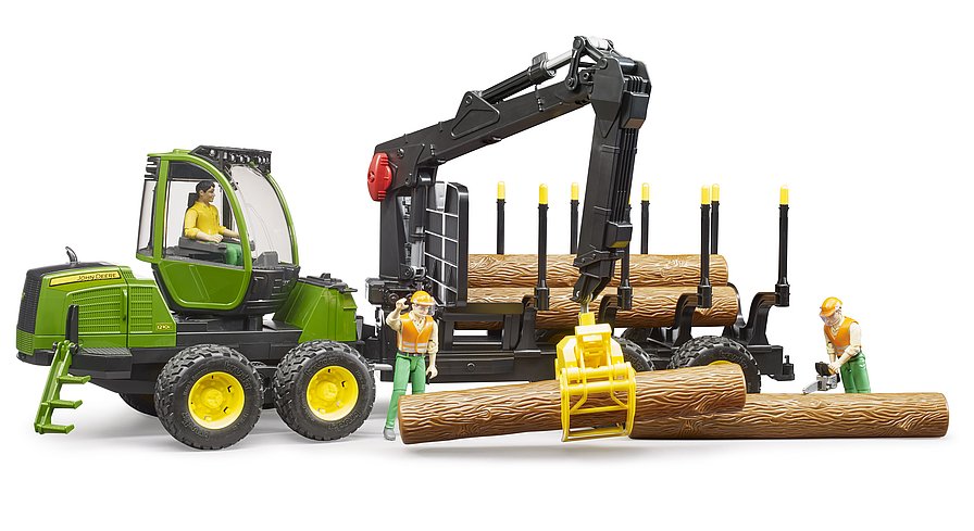 Bruder 02133 John Deere Forwarder 1210E with 4 Logs