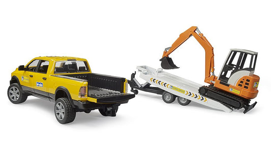 Bruder 02546 Ram 2500 Power Wagon Rental Services with Trailer & Mini Excavator