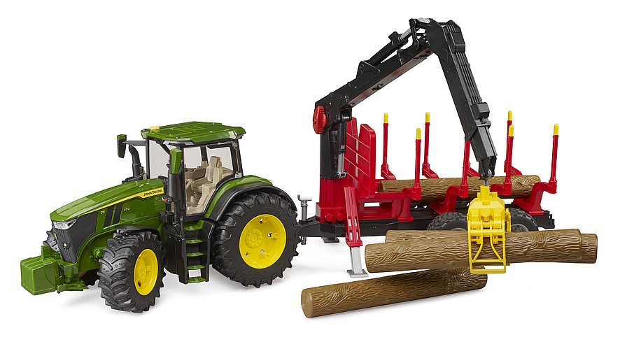 Bruder 03154 John Deere 7R 350 with Trailer and 4 Logs