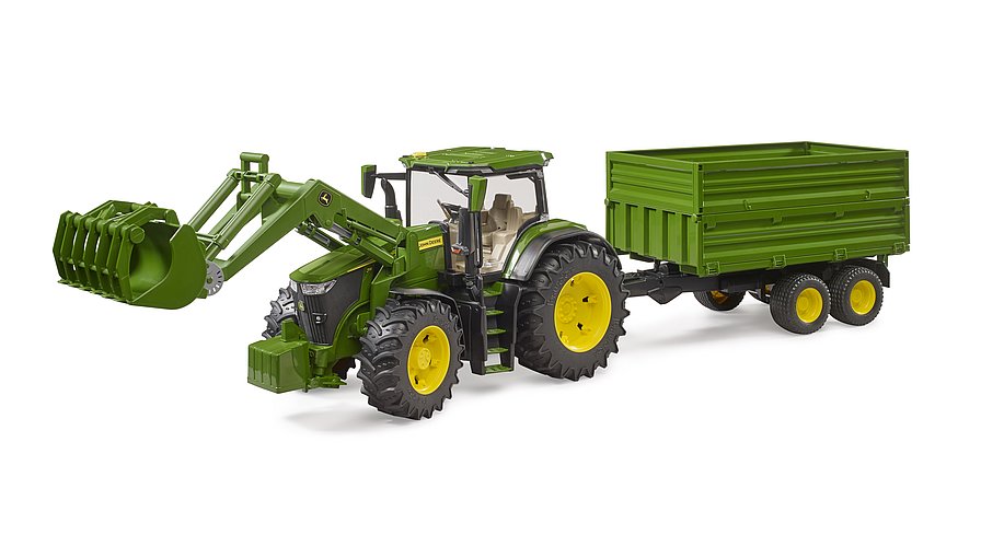 Bruder 03155 John Deere 7R 350 Tractor with Frontloader and Tipping Trailer