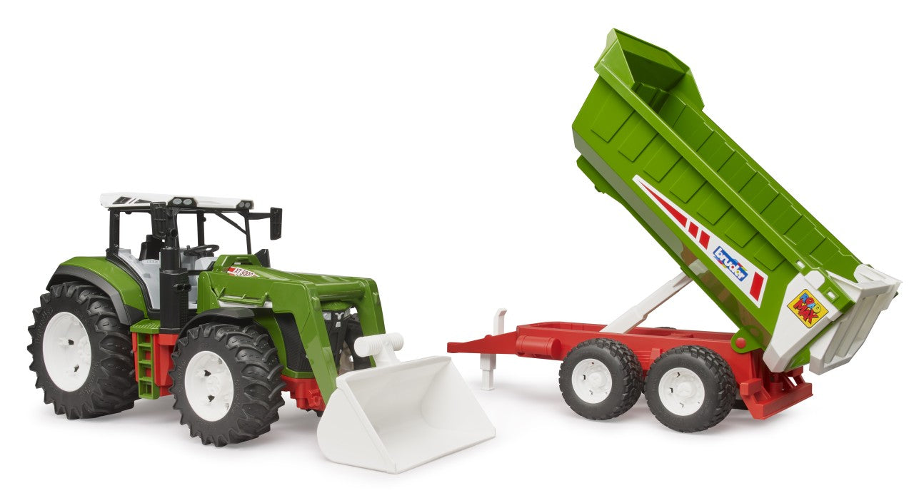 Bruder 03452 Roadmax Tractor with Frontloader and Tipping Trailer