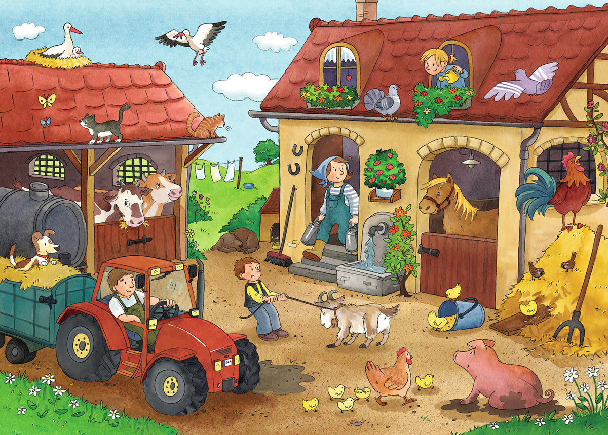 Jigsaw 2 x 12pc - Ravensburger - Working on the Farm