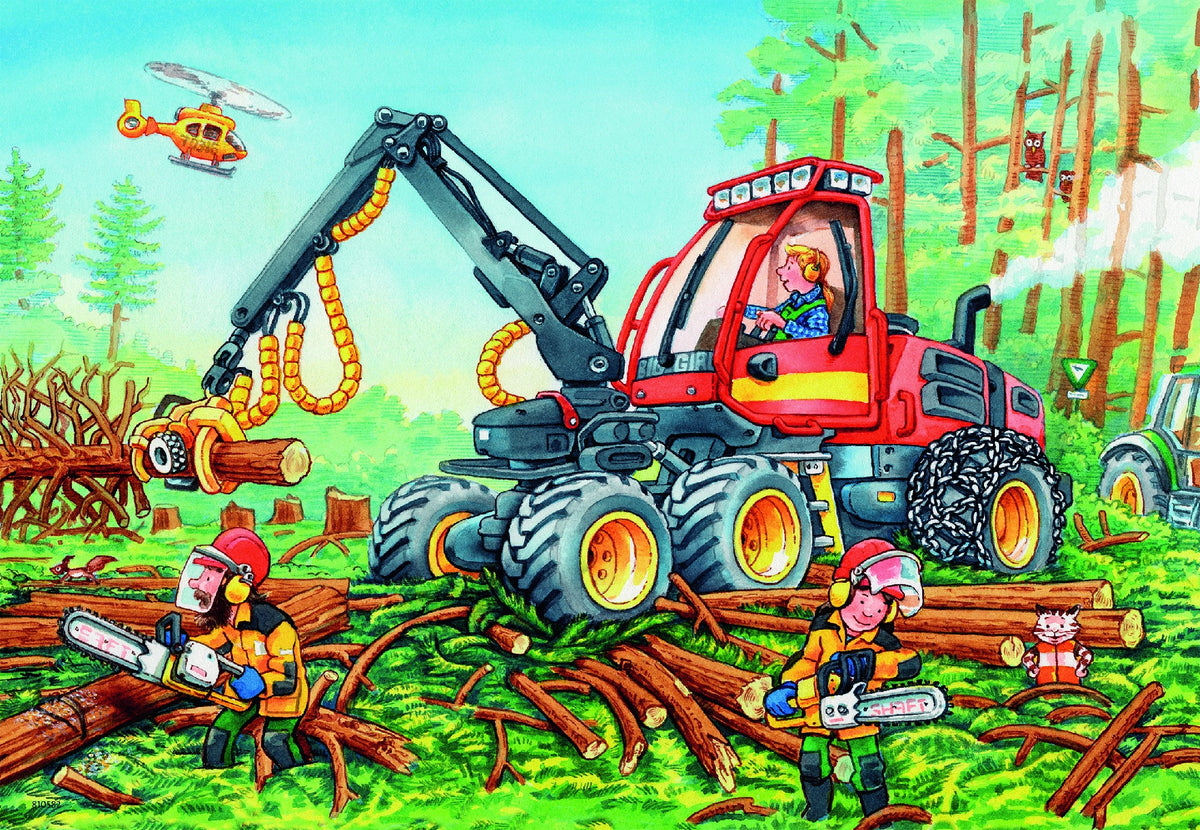 Jigsaw 2 x 24pc - Ravensburger - Diggers at Work