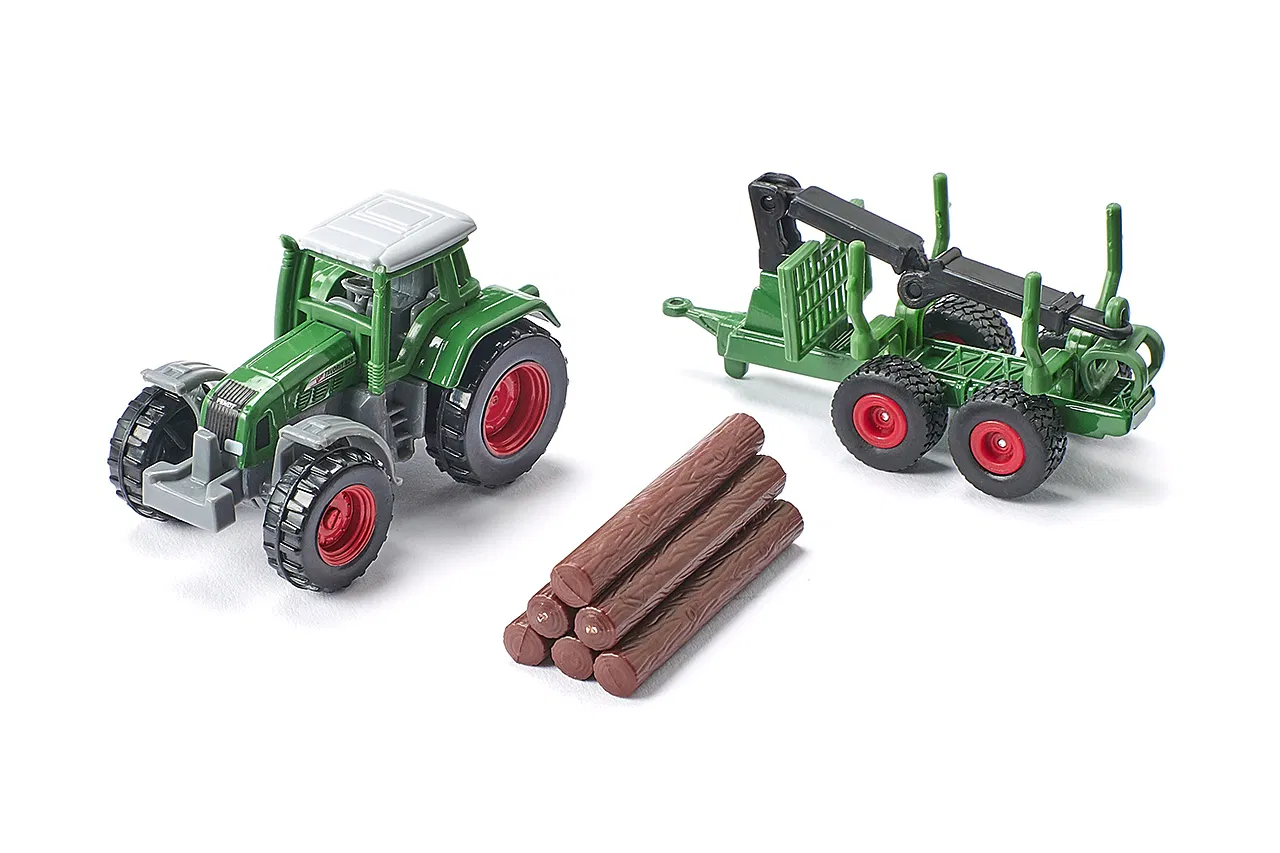 Siku 1645 Fendt Tractor with Forestry Trailer