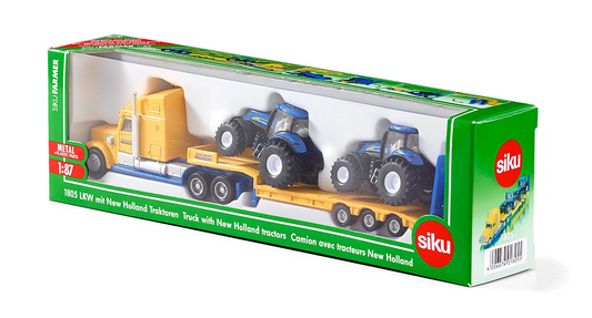 Siku 1805 Freightliner Truck with 2 New Holland Tractors