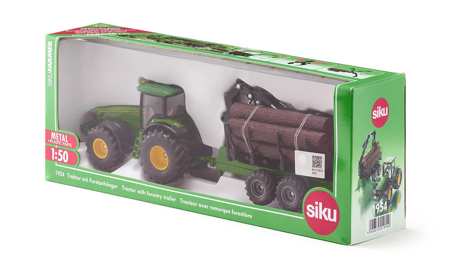 Siku 1954 John Deere Tractor with Forestry Trailer