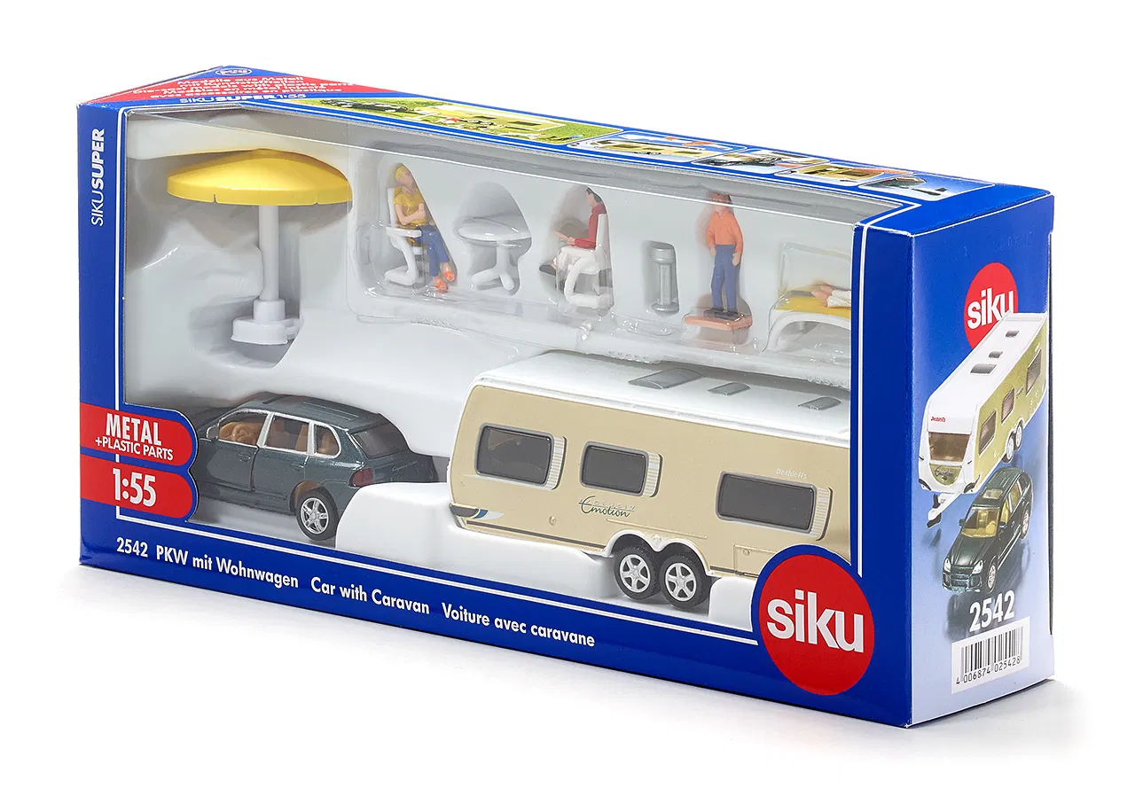 Siku 2542 Porsche with Caravan