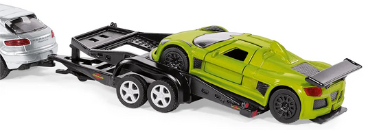 Siku 2544 Porsche Macan with Trailer and Gumpert Apollo