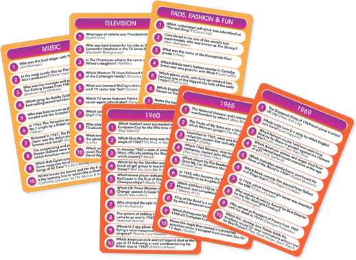 Card Game - Trivia: Decades 60's