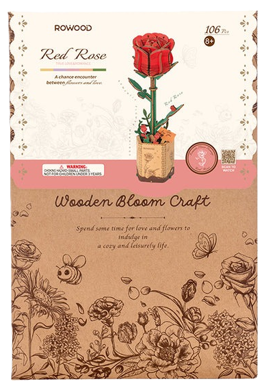Wood Bloom Red Rose Kit