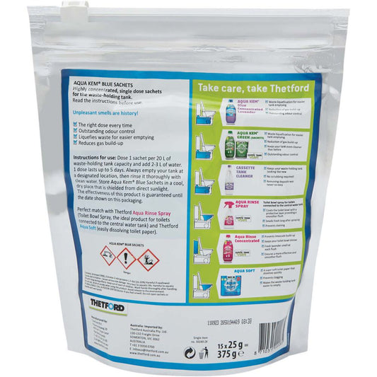 Toilet Chemical Aqua Kem Blue Sachets - 15pk