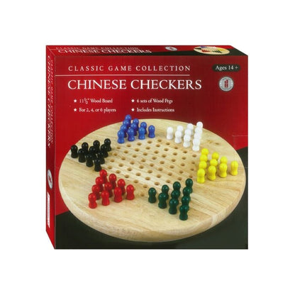 Classic Games Collection - Wood Chinees Checkers with Wood Pegs