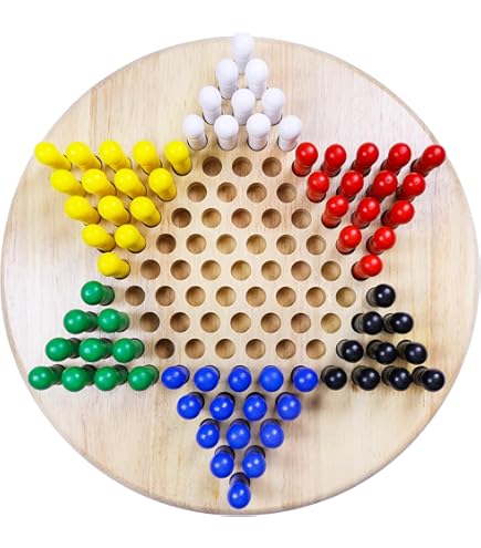 Classic Games Collection - Wood Chinees Checkers with Wood Pegs