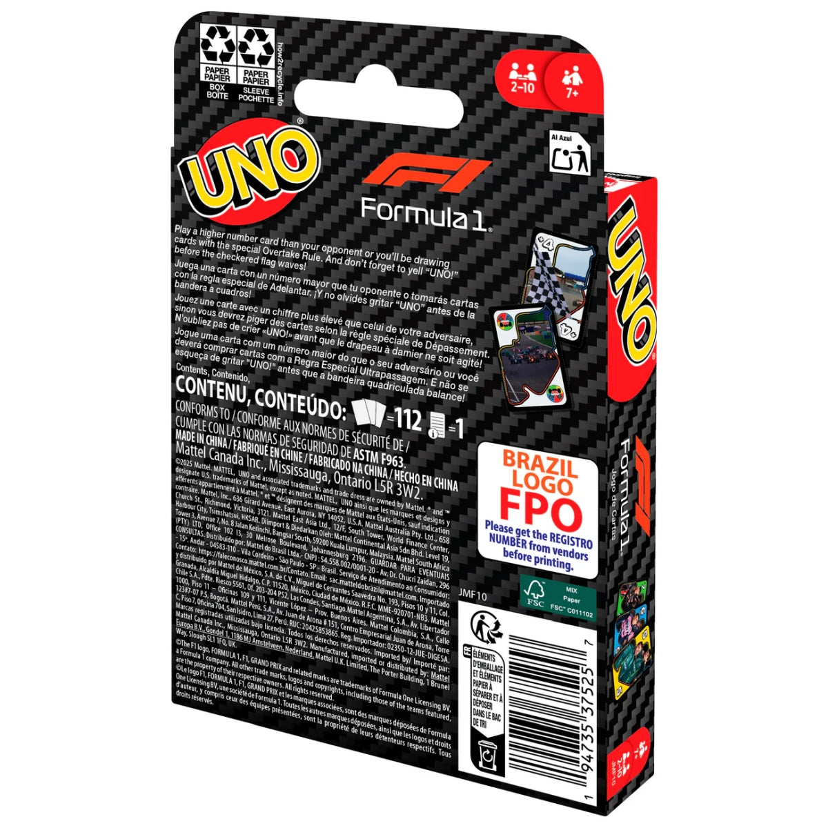 Uno F1 Card Game