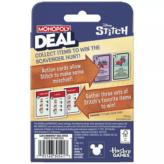 Card Game - Monopoly Deal Stitch