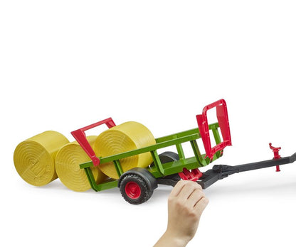 Bruder 02204 Self Loading Bale Trailer with 3 Round Bales