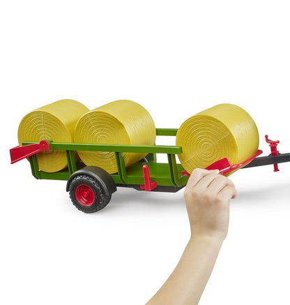 Bruder 02204 Self Loading Bale Trailer with 3 Round Bales