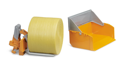 Bruder 02353 Tractor Loading Box with Forks & 1 Round Bale