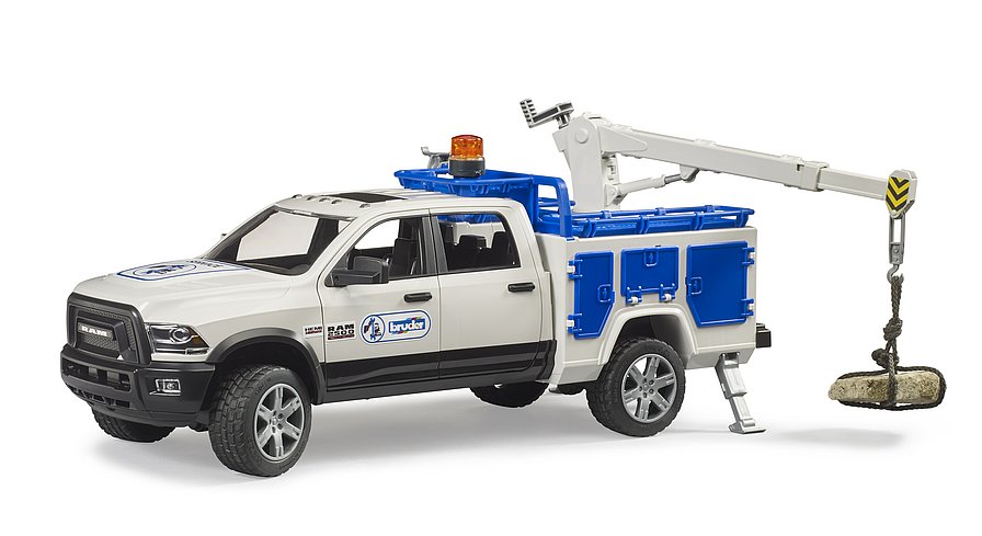 Bruder 02509 Ram 2500 Power Services Wagon with Rotating Beacon Light BB