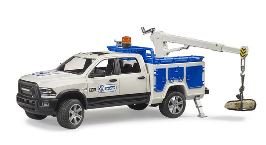 Bruder 02509 Ram 2500 Power Services Wagon with Rotating Beacon Light BB