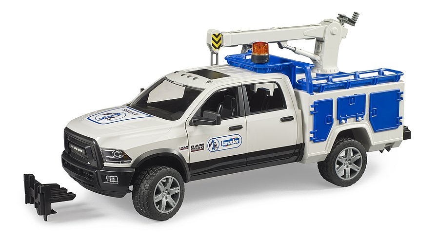 Bruder 02509 Ram 2500 Power Services Wagon with Rotating Beacon Light BB