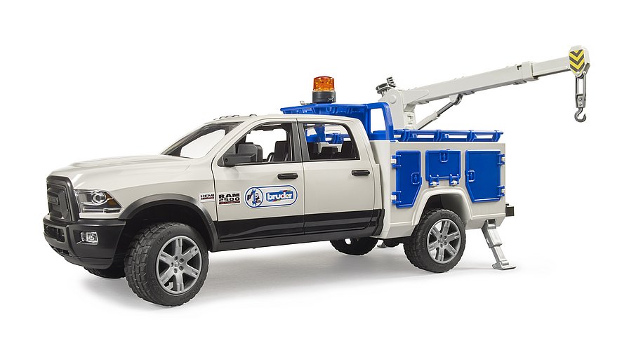 Bruder 02509 Ram 2500 Power Services Wagon with Rotating Beacon Light BB