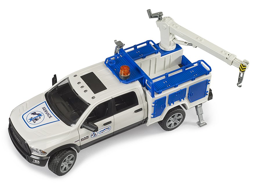 Bruder 02509 Ram 2500 Power Services Wagon with Rotating Beacon Light BB
