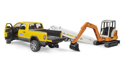 Bruder 02546 Ram 2500 Power Wagon Rental Services with Trailer & Mini Excavator