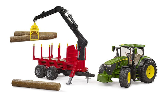 Bruder 03154 John Deere 7R 350 with Trailer and 4 Logs