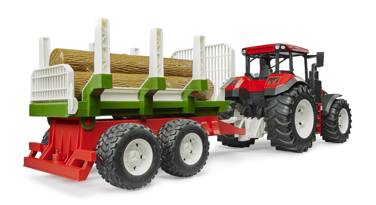 Bruder 03453 Roadmax Tractor with Forestry Trailer & 3 Logs