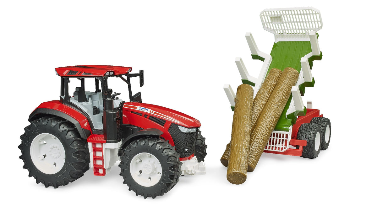Bruder 03453 Roadmax Tractor with Forestry Trailer & 3 Logs