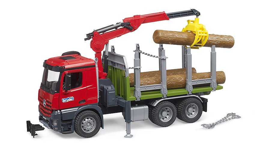 Bruder 03669 Mercedes-Benz Arocs Log Truck with Loading Crane and 3 Logs