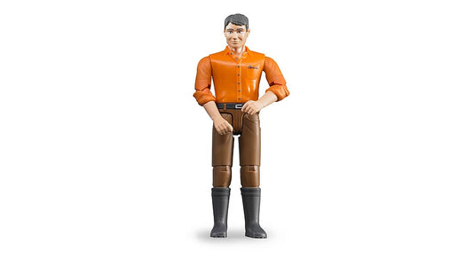 Bruder 60007 Man with Light Skin and Orange Jeans