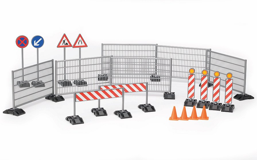 Bruder 62007 Construction Accesories Set: Fencing & Harard Signs