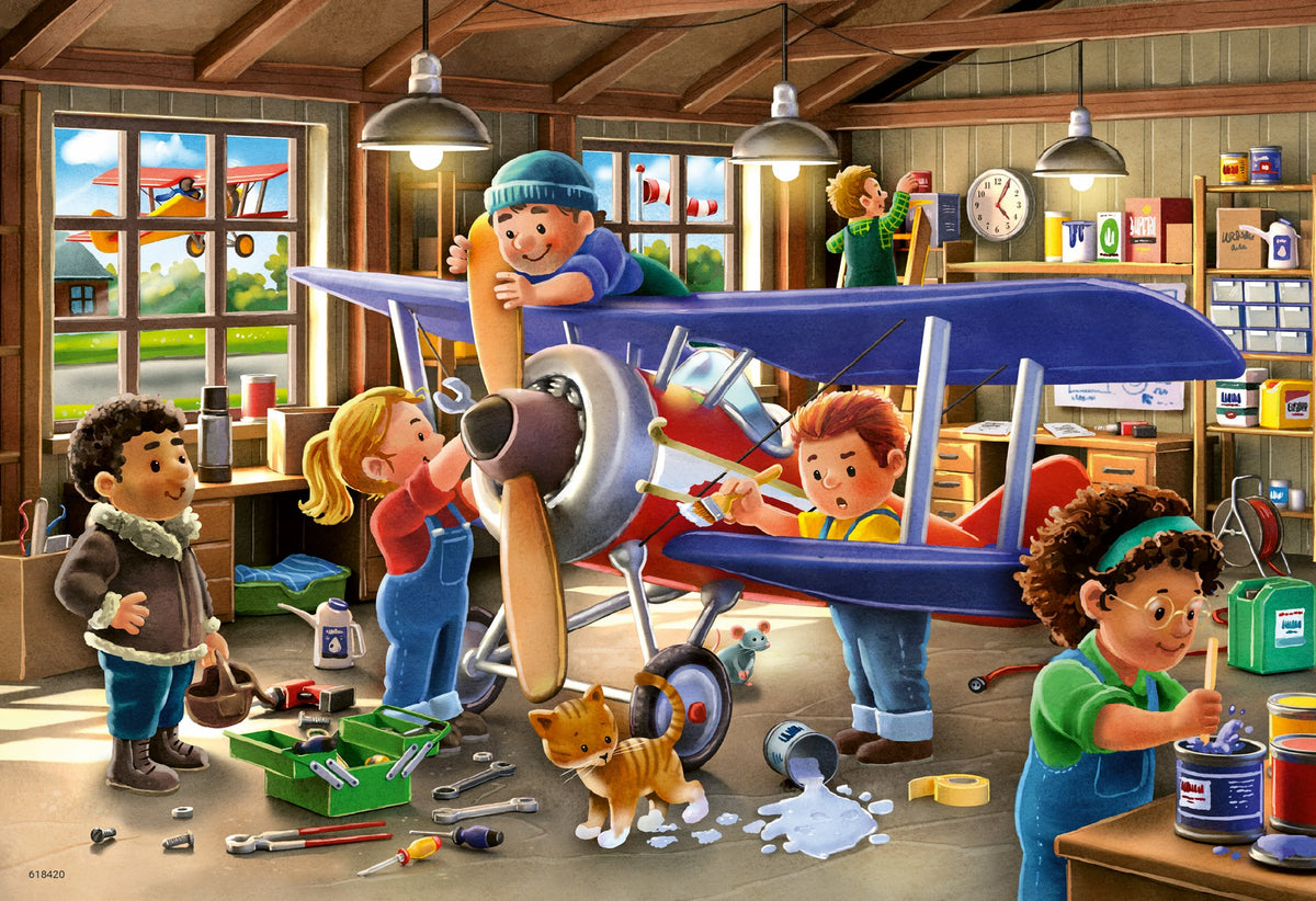 Jigsaw 2 x 24pc - Ravensburger - Airplane and Train Repairs