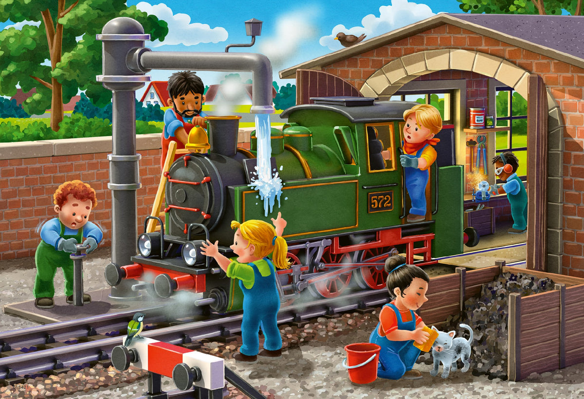 Jigsaw 2 x 24pc - Ravensburger - Airplane and Train Repairs