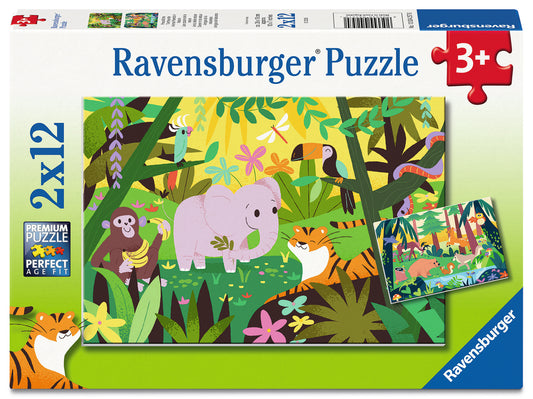 Jigsaw 2 x 12pc - Ravensburger - Animal Froends in Nature