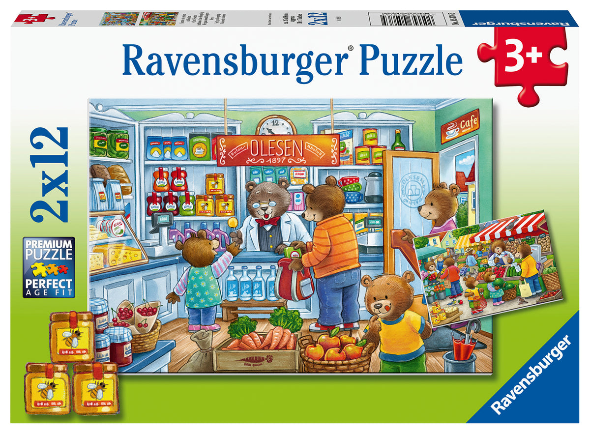 Jigsaw 2 x 12pc - Ravensburger - Lets Go Shopping