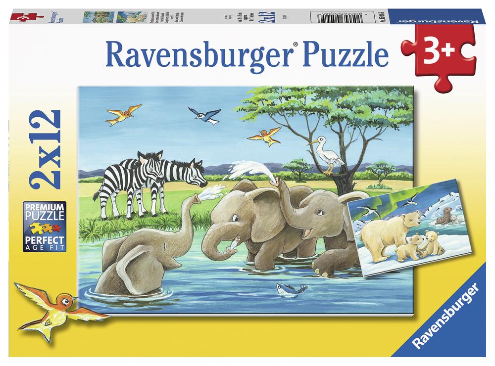 Jigsaw 2 x 12pc - Ravensburger - Baby Safari