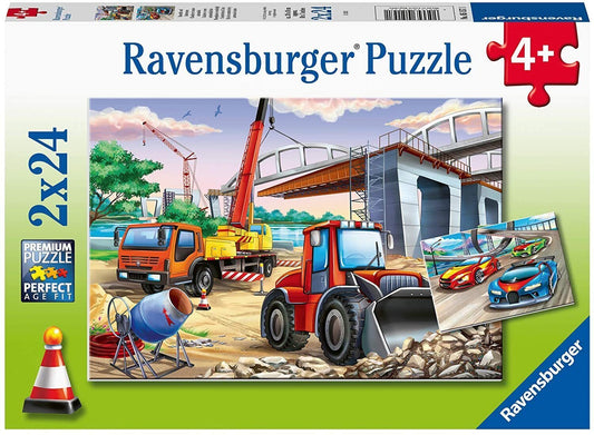 Jigsaw 2 x 24pc - Ravensburger - Construction and Cars