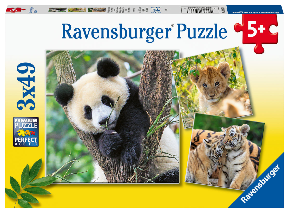 Jigsaw 3 x 49pc - Ravensburger - Panda, Loin and Tiger Cub