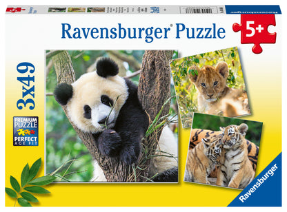 Jigsaw 3 x 49pc - Ravensburger - Panda, Loin and Tiger Cub