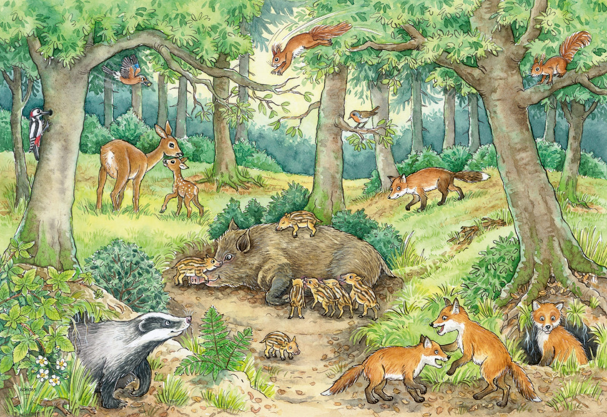 Jigsaw 2 x 12pc - Ravensburger - Animals in the Forestand Meadow