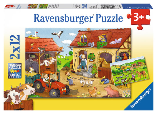 Jigsaw 2 x 12pc - Ravensburger - Working on the Farm