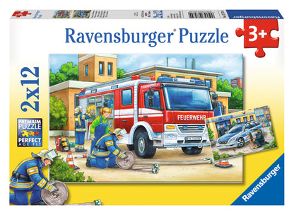 Jigsaw 2 x 12pc - Ravensburger - Police and Firefighters