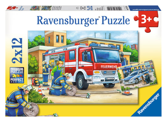 Jigsaw 2 x 12pc - Ravensburger - Police and Firefighters
