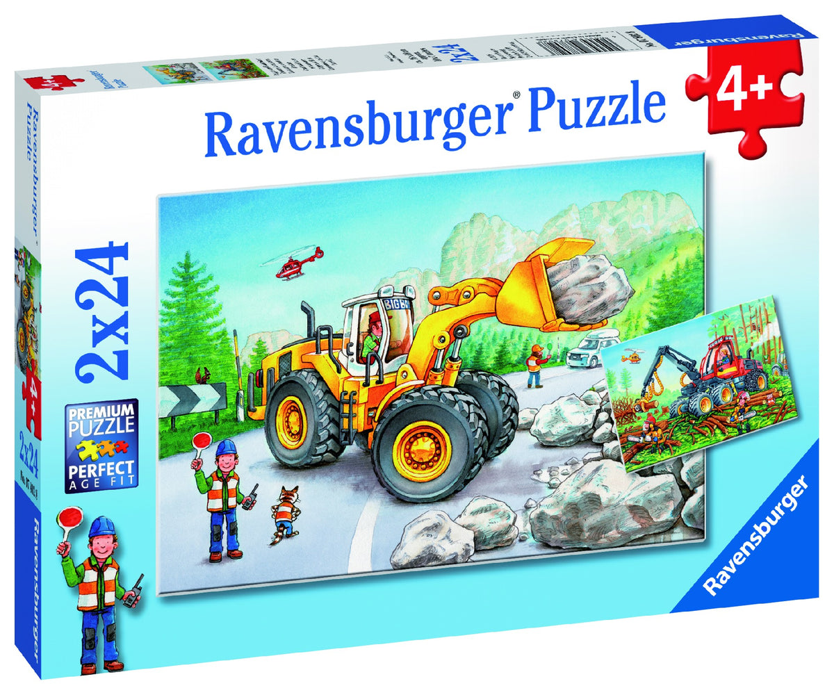 Jigsaw 2 x 24pc - Ravensburger - Diggers at Work
