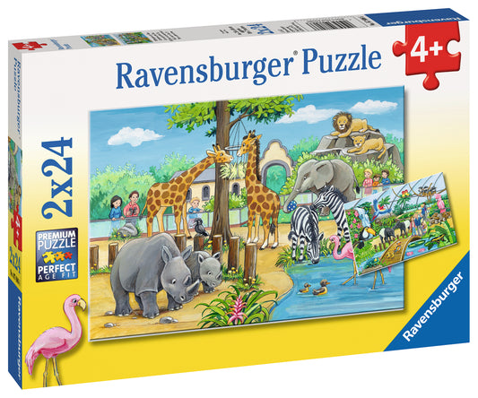 Jigsaw 2 x 24pc - Ravensburger - Welcome to the Zoo