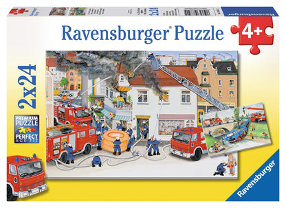 Jigsaw 2 x 24pc - Ravensburger - With the Fire Brigade